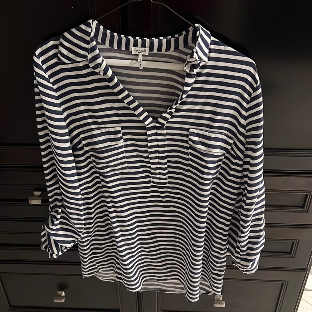 Splendid Blue and White Striped Shirt